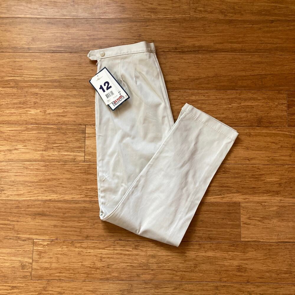 NWT Bill Blass Jeans Flat Front Khaki Pants, Size 12